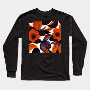 Vintage looking wallpaper with rich colors of purple and orange. Long Sleeve T-Shirt